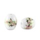 Ceramic bead oval 10x8mm White-heather pink